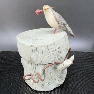 2007 Devine Killip For Demdaco Trinket Box Bird Jewelry Holder Silver Song VTG